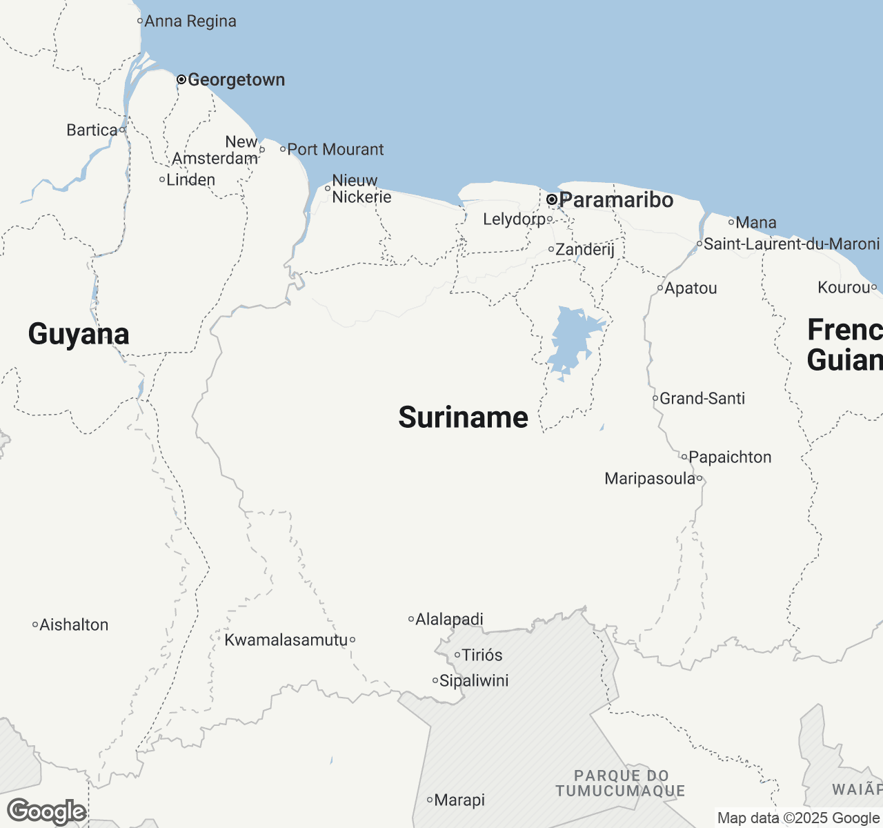 Map of Suriname